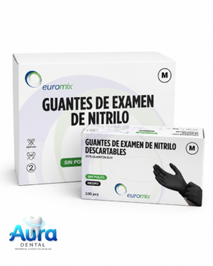Guantes de Nitrilo Negro Euromix