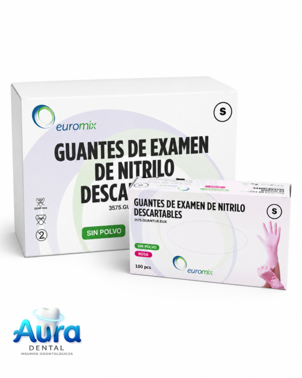 Guantes de Nitrilo Rosa Euromix